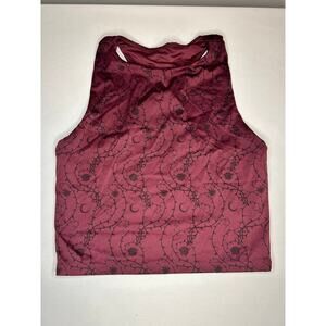 Disturbia Gothic Thorn Vine Moon Print Racerback Crop Tank Top Small